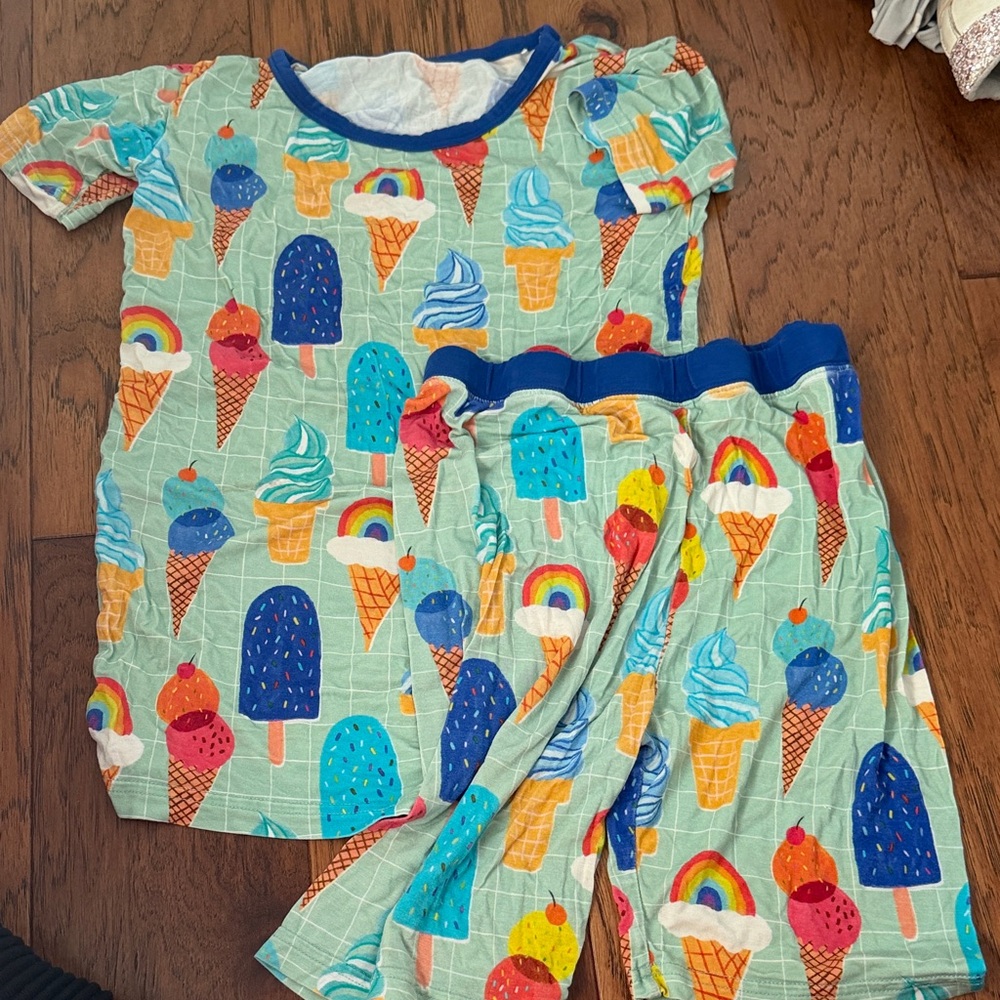 Little Sleepies Ice Cream and Rainbow Pajama Set